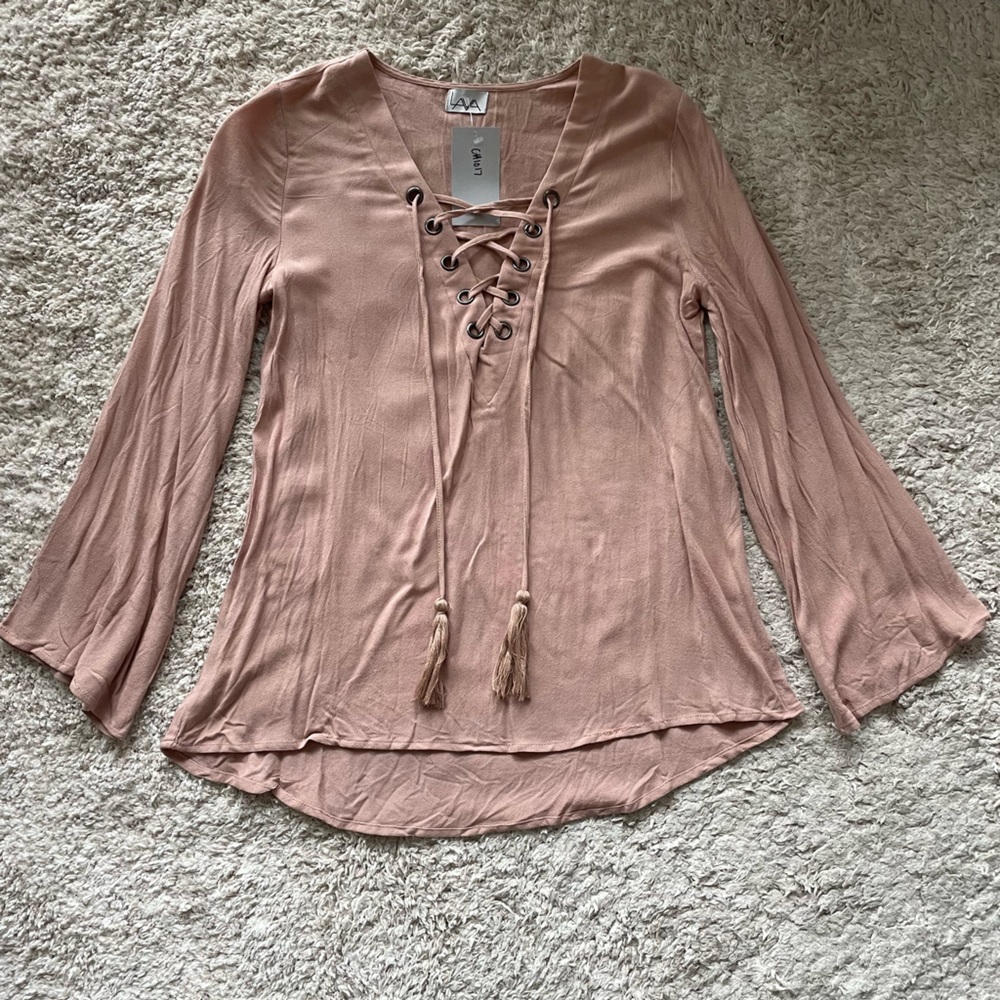 Lava lace up blouse
